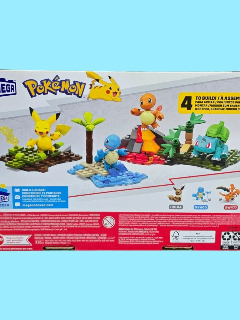 MEGA Pokémon Building Toy Kit Kanto Region Team with 4 Figures (130 Pieces)
